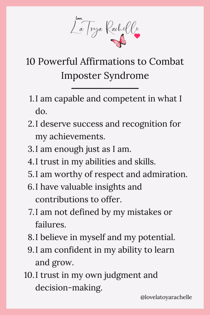 imposter syndrome symptoms