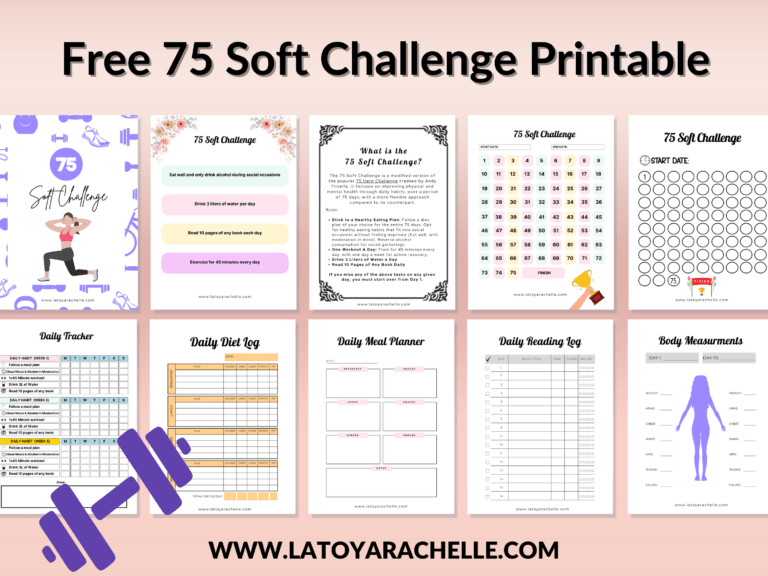 Free 75 Soft Challenge Tracker Printable - New! - LaToya Rachelle