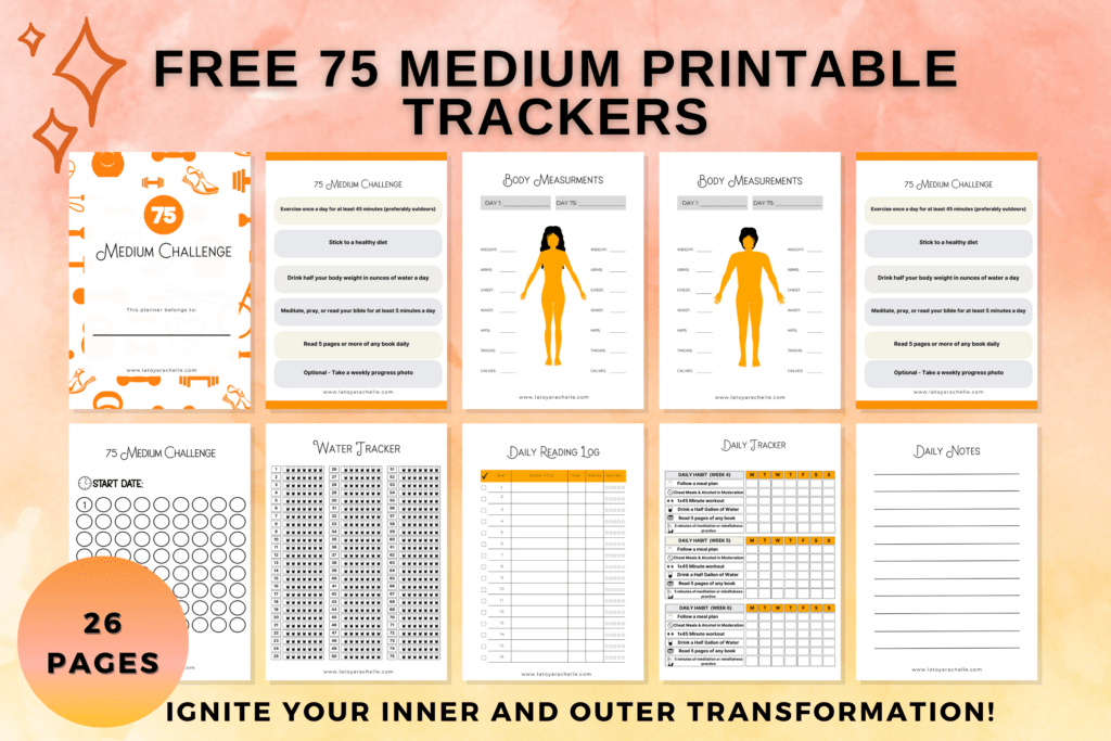 free 75 medium challenge printable tracker