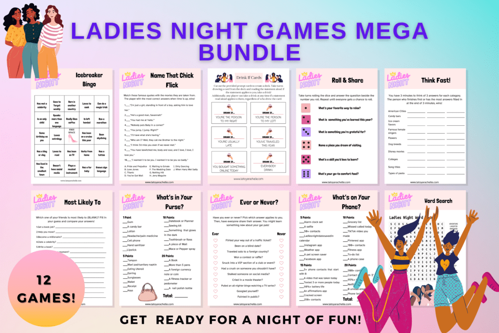 girls night printable games